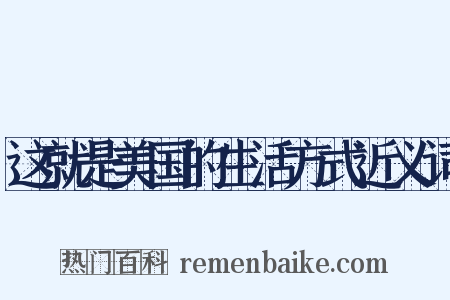 这就是美国的生活方式近义词是什么意思的图片